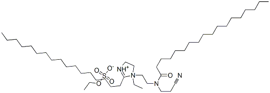 1-[2-[(2-cyanoethyl)(1-oxooctadecyl)amino]ethyl]-1-ethyl-2-heptadecyl-4,5-dihydro-1H-imidazolium ethyl sulphate 结构式