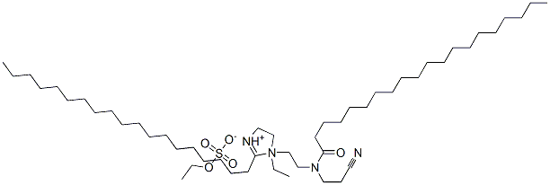 1-[2-[(2-cyanoethyl)(1-oxoicosyl)amino]ethyl]-1-ethyl-4,5-dihydro-2-nonadecyl-1H-imidazolium ethyl sulphate 结构式