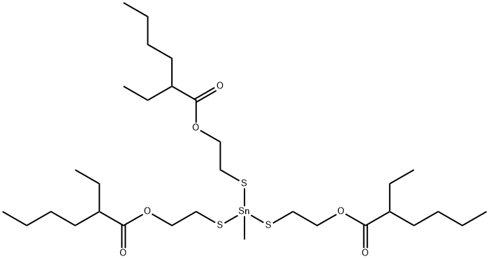 (methylstannylidyne)tris(thioethylene) tris(2-ethylhexanoate) Structure