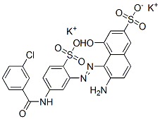dipotassium 6-amino-5-[[5-[(3-chlorobenzoyl)amino]-2-sulphonatophenyl]azo]-4-hydroxynaphthalene-2-sulphonate Structure