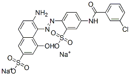 disodium 6-amino-5-[[4-[(3-chlorobenzoyl)amino]-2-sulphonatophenyl]azo]-4-hydroxynaphthalene-2-sulphonate Structure
