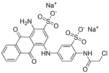 disodium 1-amino-4-[4-[(chloroacetyl)amino]-3-sulphonatoanilino]-9,10-dihydro-9,10-dioxoanthracene-2-sulphonate 结构式