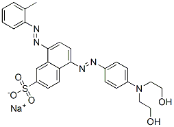 sodium 5-[[4-[bis(2-hydroxyethyl)amino]phenyl]azo]-8-[(o-tolyl)azo]naphthalene-2-sulphonate Structure