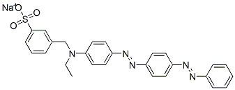 sodium 3-[[ethyl[4-[[4-(phenylazo)phenyl]azo]phenyl]amino]methyl]benzenesulphonate 结构式