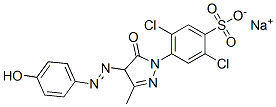 sodium 2,5-dichloro-4-[4,5-dihydro-4-[(4-hydroxyphenyl)azo]-3-methyl-5-oxo-1H-pyrazol-1-yl]benzenesulphonate 结构式