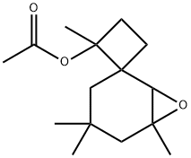 2',4,4,6-Tetramethylspiro[7-oxabicyclo[4.1.0]heptane-2,1'-cyclobutan]-2'-ol acetate Structure