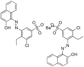 barium bis[3-chloro-4-ethyl-5-[(2-hydroxy-1-naphthyl)azo]benzenesulphonate] 结构式