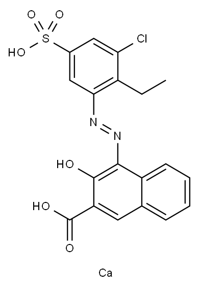 calcium 4-[(3-chloro-2-ethyl-5-sulphonatophenyl)azo]-3-hydroxy-2-naphthoate 结构式