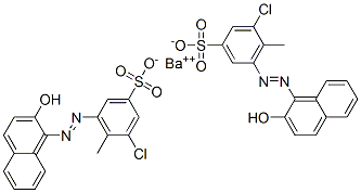 barium bis[2-chloro-6-[(2-hydroxy-1-naphthyl)azo]toluene-4-sulphonate] 结构式