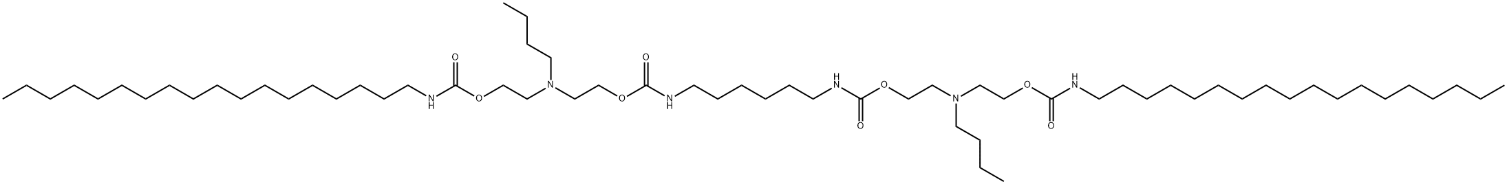 14-Butyl-10,18-dioxo-11,17-dioxa-2,9,14,19-tetraazaheptatriacontanoic acid 2-[butyl[2-[[(octadecylamino)carbonyl]oxy]ethyl]amino]ethyl ester 结构式