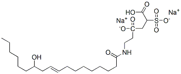 disodium 4-[2-[(12-hydroxy-1-oxooctadec-9-enyl)amino]ethyl] 2-sulphonatosuccinate Structure