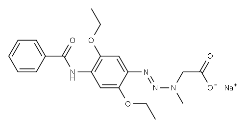 sodium [3-[4-(benzoylamino)-2,5-diethoxyphenyl]-1-methyl-2-triazenyl]acetate 结构式