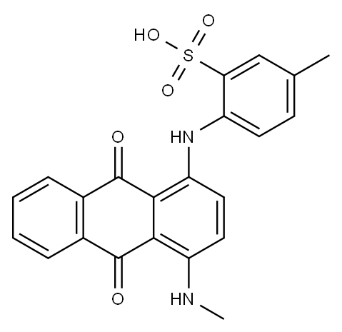4-[[9,10-dihydro-4-(methylamino)-9,10-dioxo-1-anthryl]amino]toluene-3-sulphonic acid 结构式