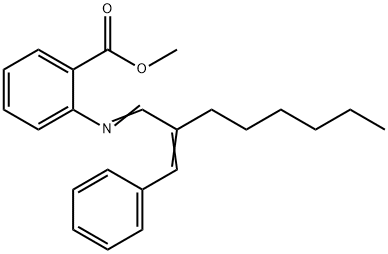 2-[[2-(苯基亚甲基)辛亚基]氨基]苯甲酸甲酯 结构式