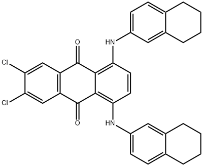 2,3-dichloro-5,8-bis[(5,6,7,8-tetrahydro-2-naphthyl)amino]anthraquinone 结构式