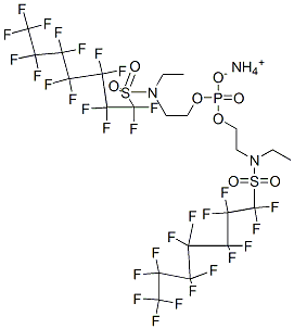 ammonium bis[2-[ethyl[(pentadecafluoroheptyl)sulphonyl]amino]ethyl] phosphate|N,N'-[磷酸亚基双(氧-2,1-乙二烷基)]双[N-乙基-1,1,2,2,3,3,4,4,5,5,6,6,7,7,7-十五氟-1-庚烷基磺酰胺]铵盐 N-乙基-1,1,2,2,3,3,4,4,5,5,6,6,7,7,7-十五氟-N-[2-(膦酰基氧)乙基]-1-庚烷磺酰胺二铵盐