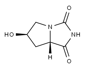 (6R,7AS)-6-羟基四氢-1H-吡咯并[1,2-C]咪唑-1,3(2H)-二酮 结构式