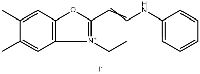 3-ethyl-5,6-dimethyl-2-[2-(phenylamino)vinyl]benzoxazolium iodide 结构式