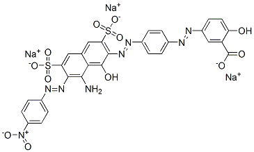trisodium 5-[[4-[[8-amino-1-hydroxy-7-[(4-nitrophenyl)azo]-3,6-disulphonato-2-naphthyl]azo]phenyl]azo]salicylate|