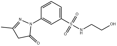 3-(4,5-dihydro-3-methyl-5-oxo-1H-pyrazol-1-yl)-N-(2-hydroxyethyl)benzenesulphonamide 结构式