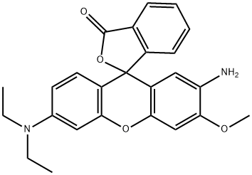 2'-amino-6'-(diethylamino)-3'-methoxyspiro[isobenzofuran-1[3H],9'-[9H]xanthene]-3-one 结构式