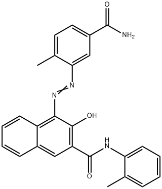 4-[[5-(aminocarbonyl)-2-methylphenyl]azo]-3-hydroxy-N-(2-methylphenyl)naphthalene-2-carboxamide 结构式