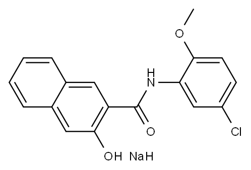 sodium N-(5-chloro-2-methoxyphenyl)-3-hydroxynaphthalene-2-carboxamidate 结构式