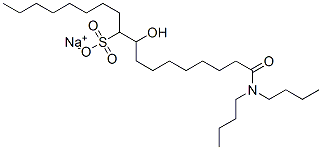 9-Octadecanesulfonic acid, 18-(dibutylamino)-10-hydroxy-18-oxo-, monosodium salt Structure