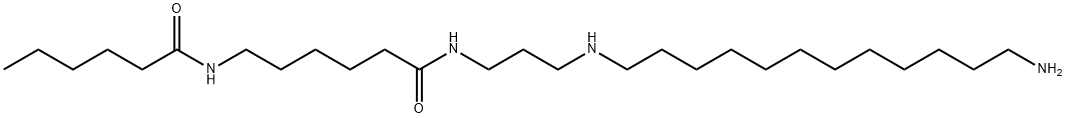 N-[3-[(12-aminododecyl)amino]propyl]-6-[(1-oxohexyl)amino]hexanamide 结构式
