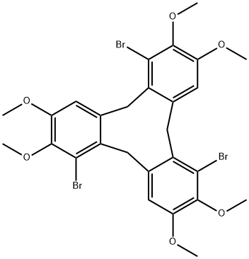 1,6,11-Tribromo-10,15-dihydro-2,3,7,8,12,13-hexamethoxy-5H-tribenzo[a,d,g]cyclononene 结构式