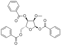 1,3,5-三苯甲酰氧基-2-甲氧基-D-核糖, 68045-07-8, 结构式