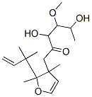 1-[2,3-Dimethyl-2-(2-methylbut-3-en-2-yl)-3-furyl]-3,5-dihydroxy-4-methoxy-hexan-2-one 结构式