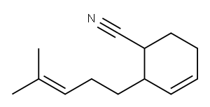 2-(4-methylpent-3-enyl)cyclohex-3-ene-1-carbonitrile 结构式