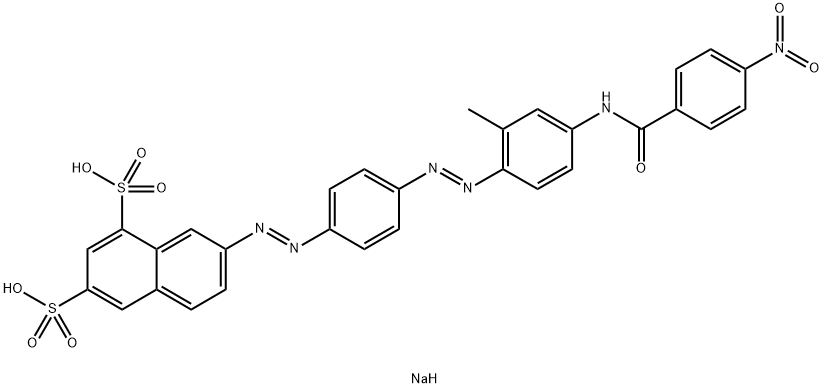 disodium 7-[[4-[[2-methyl-4-[(4-nitrobenzoyl)amino]phenyl]azo]phenyl]azo]naphthalene-1,3-disulphonate 结构式