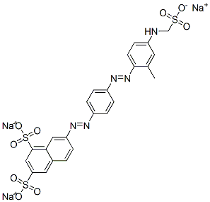 trisodium 7-[[4-[[2-methyl-4-[(sulphonatomethyl)amino]phenyl]azo]phenyl]azo]naphthalene-1,3-disulphonate 结构式