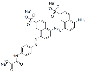 trisodium [[4-[[4-[(4-amino-7-sulphonato-1-naphthyl)azo]-7-sulphonato-1-naphthyl]azo]phenyl]amino]oxoacetate 结构式