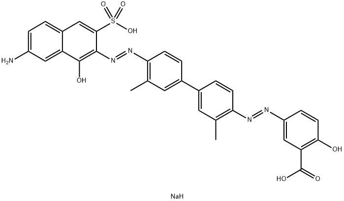 disodium 5-[[4'-[(7-amino-1-hydroxy-3-sulphonato-2-naphthyl)azo]-3,3'-dimethyl[1,1'-biphenyl]-4-yl]azo]salicylate Structure