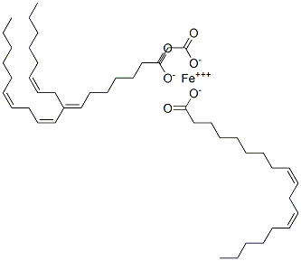 Tris[(9Z,12Z)-9,12-octadecadienoic acid] iron(III) salt 结构式