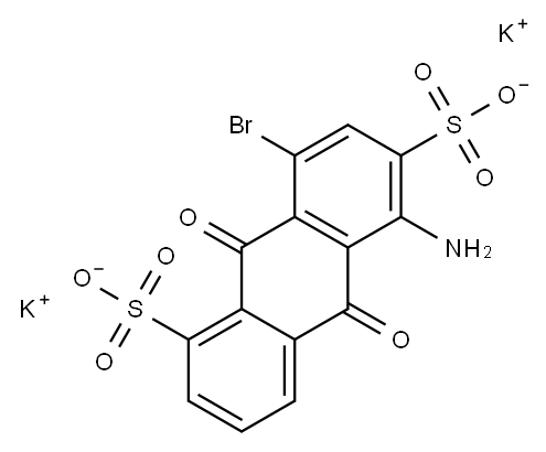 5-Amino-8-bromo-9,10-dihydro-9,10-dioxo-1,6-anthracenedisulfonic acid dipotassium salt 结构式