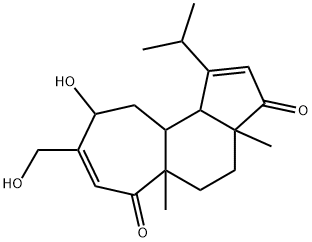 3a,4,5,5a,9,10,10a,10b-Octahydro-9-hydroxy-8-hydroxymethyl-3a,5a-dimethyl-1-isopropylcyclohept[e]indene-3,6-dione 结构式
