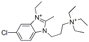 5-Chloro-3-ethyl-2-methyl-1-[3-(triethylaminio)propyl]-1H-benzimidazole-3-ium 结构式