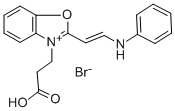 2-(2-ANILINOVINYL)-3-(2-CARBOXYETHYL)BENZOXAZOLIUM BROMIDE Structure