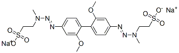 disodium 2,2'-[(2,2'-dimethoxy[1,1'-biphenyl]-4,4'-diyl)bis(1-methyl-2-triazene-3,1-diyl)]bisethanesulphonate Structure