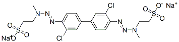 disodium 2,2'-[(3,3'-dichloro[1,1'-biphenyl]-4,4'-diyl)bis(1-methyl-2-triazene-3,1-diyl)]bisethanesulphonate Structure