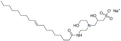 sodium 2-hydroxy-3-[(2-hydroxyethyl)[2-[(1-oxo-9-octadecenyl)amino]ethyl]amino]propanesulphonate Structure