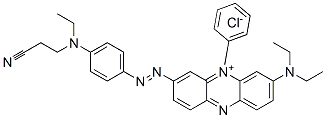3-[[4-[(2-cyanoethyl)ethylamino]phenyl]azo]-7-(diethylamino)-5-phenylphenazinium chloride 结构式