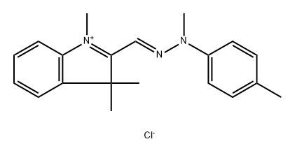 1,3,3-三甲基-2-[[甲基(4-甲基苯基)亚肼基]甲基]-3H-吲哚翁氯化物 结构式
