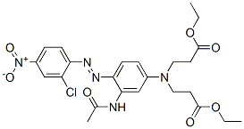 ethyl N-[3-(acetylamino)-4-[(2-chloro-4-nitrophenyl)azo]phenyl]-N-(3-ethoxy-3-oxopropyl)-beta-alaninate Structure
