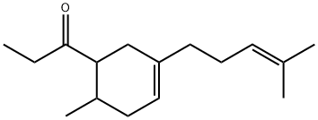 1-[6-methyl-3-(4-methyl-3-pentenyl)-3-cyclohexen-1-yl]propan-1-one 结构式