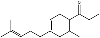 1-[6-methyl-4-(4-methyl-3-pentenyl)-3-cyclohexen-1-yl]propan-1-one 结构式